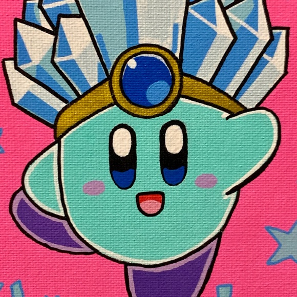 Ice Kirby Canvas Painting 5x7 - Picture 6 of 7